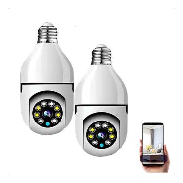 Imagem de Câmera De Segurança Wifi Ip Lampada Full Hd Visão Noturna - Kit 2