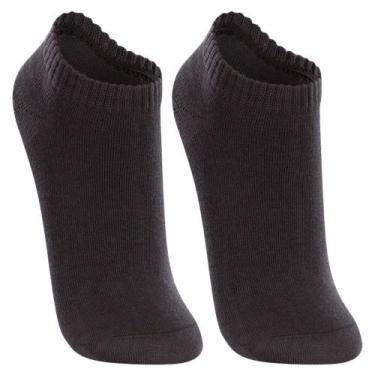 Imagem de Kit 2 Meia Cano Curto Lupo Feminino 4572-088, Preto, Preto, 34-39