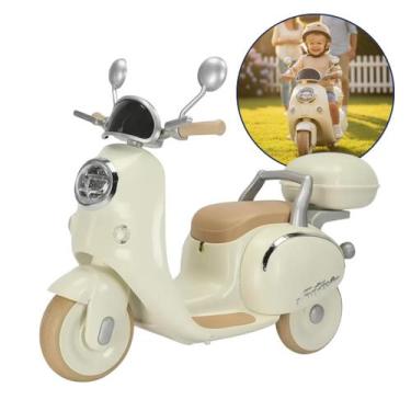 Imagem de Moto Motinha Scooter Infantil Elétrica Vintage Com Luz Som e Buzina - 