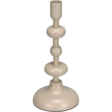 Imagem de CASTIÇAL DECORATIVO PORTA VELA HOME&CO METAL 22x10x10cm MARFIM