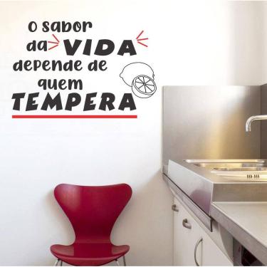 Imagem de Adesivo De Parede Frase O Sabor Da Vida Duas Cores