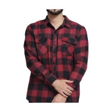 Imagem de Camiseta Masculina Xadrez Flanelada Com Bolsos Manga Longa  Premium - 