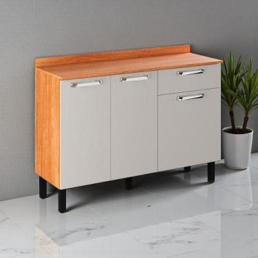 Imagem de Balcão Cozinha 3 Portas 1 Gavetas 120cm com Tampo Vegas Itatiaia