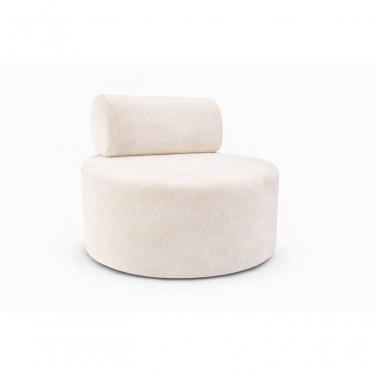 Imagem de Poltrona Orgânica Decorativa Flora Sofisticada Para Sala E Recepção Veludo Off White Do Lar Móveis E Decoração