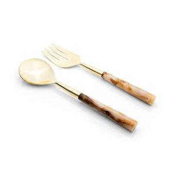 Imagem de Conjunto De Talheres Copa E Cia Para Salada 2 Peças Garbo Calacatta Gold