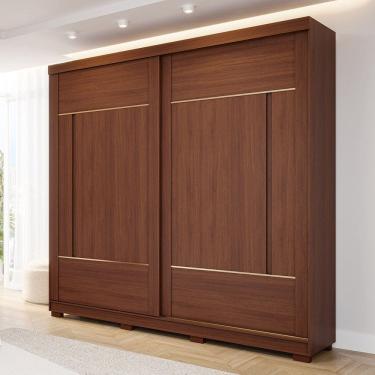 Imagem de Guarda-roupa Casal 2 Portas de Correr com Pés 229cm 100% Mdf Talin Espresso Móveis Jequitiba