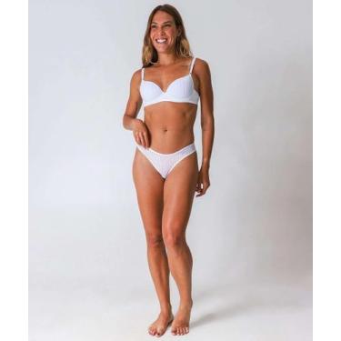 Imagem de Calcinha Biquíni Listras Tule Marisa Branco-49013, Branco, GG