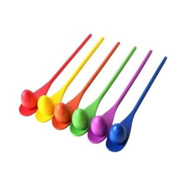 Imagem de Brinquedo Sensorial De Colher De Madeira Arco-Íris Montessori, Jogo De