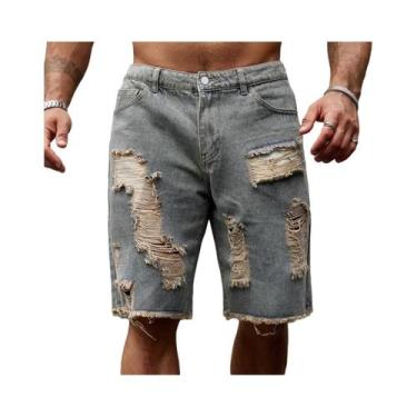 Imagem de Bermudas De Denim Masculinas De Verão Com Estilo Retro, Design Slim Fi