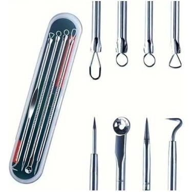 Imagem de Extrator Removedor Cravo Espremedor Espinha - 4 Peças Estojo - Congrat