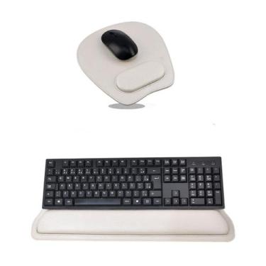 Imagem de Kit Mouse Pad E Apoio De Teclado Organizador de Mesa - Vayly, Perola