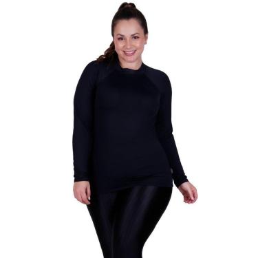Imagem de Blusa Fitness Plus Size Proteção Solar UV 50+ Camisa Térmica Inverno de Frio-Feminino