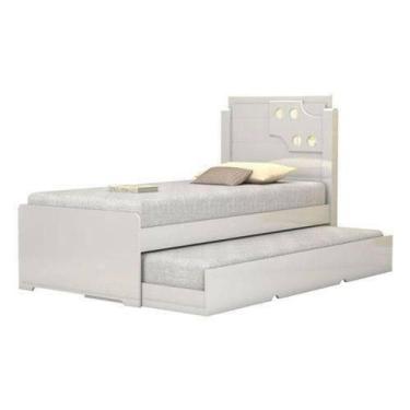 Imagem de Cama De Solteiro Bibox Luiza Branco Com Auxiliar - Vitamov 0420810