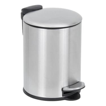 Imagem de Lixeira Banheiro Prata 5l 26x20cm Inox - Brazil Home Living