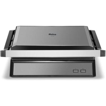 Imagem de Grill Philco 2 em 1 PGR32 Chapa com Abertura 180, Inox, 110V