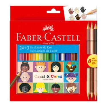 Imagem de Lapis De Cor 24 Cores Ecolapis   3 Caras - Faber castell - Faber-Caste
