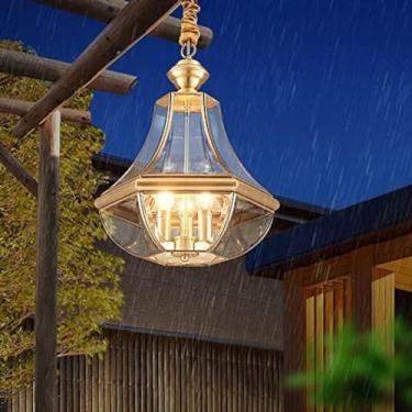 Imagem de Luzes Pendentes De Teto, Luminária Suspensa Para Pátio Europeu À Prova D'água Ao Ar Livre Corredores De Vidro Luminária Pendente De Rack De Uva Retro Interior Villa Lustre Externo,Striking44
