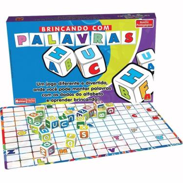 Imagem de Jogo Pedagógico Brincando com Palavras Educativo com Tabuleiro e Dados Algazarra Brinquedos