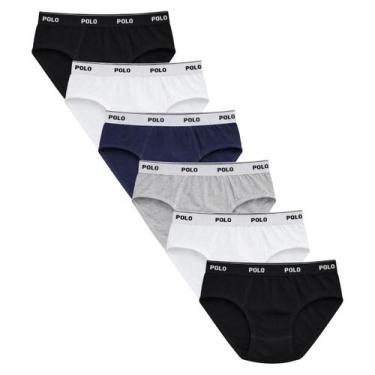 Imagem de Kit 6 Cuecas Slip Infantil PoloStar Cotton Algodão Confortável Forro D
