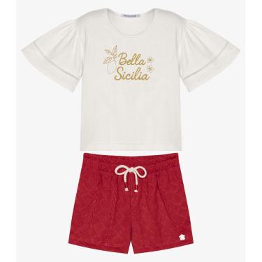 Imagem de Conjunto Infantil Blusa Com Shorts Trick Nick Branco