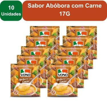Imagem de Kit 10 Unidades Sopas Cremosas VONO Individual Sabor Abóbora com Carne