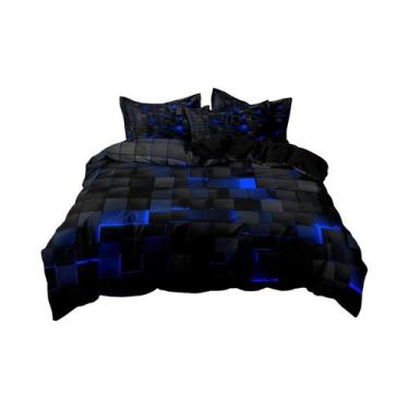 Imagem de Conjunto De Capa De Edredom Luxuosa E Macia Com Estampa Geométrica Xad