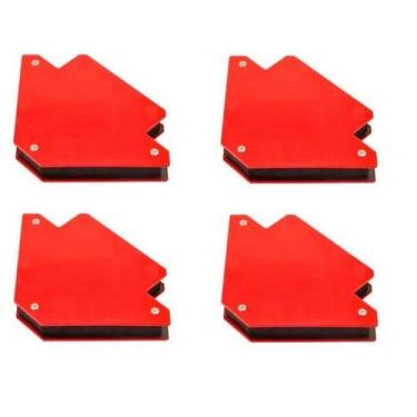 Imagem de Kit 4 Esquadros Magnéticos 12kg para Solda e Montagem de Peças Metálic