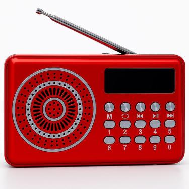 Imagem de Rádio Portátil Recarregável Sem Fio Com Bluetooth, Usb, Tf, Auxiliar E Am-fm - Azul Cor:vermelho