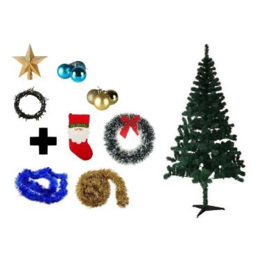 Imagem de Árvore De Natal Decorada 1,50 Cm 250 Galhos Com 8 Itens