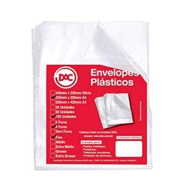 Imagem de Blister 100 Envelopes A4 Fino 4 Furos, Dac, Blister 100 Envelopes A4 Fino 4 Furos 5070A4-100, Transparente, 5070A4-100