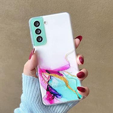 Imagem de Capa de celular de mármore colorida para Samsung Galaxy S21 Ultra S21 Plus FE A82 A72 A52 A32 A22 A12 A02 A02S Capa macia, verde, para A82 5G