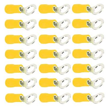 Imagem de ESUPPORT 100 peças de conectores de terminais isolados de cobre amarelo 5/16" 10-12 fios de cabo elétrico de carmim a gás kit de emenda rápida M8