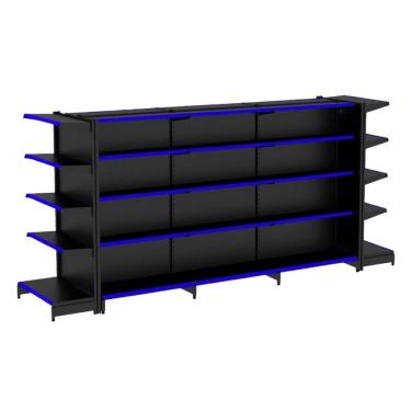 Imagem de Gondola Centro 170 Amapa Flex Kit 3 Metros 2 Ponta Preto PE 