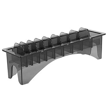 Imagem de Organizador retangular de plástico com guia de lâmina, base universal de 10 grades para cortador de cabelo elétrico, guia de armazenamento de pente, estojo de armazenamento para barbearia