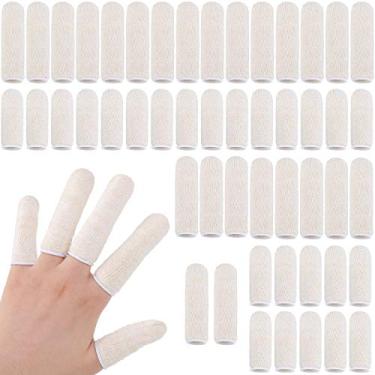 Imagem de 50 peças de algodão para berços de dedo, mangas de dedo do pé, protetor de polegar, almofada protetora para pontas dos dedos, absorção de umidade (5 cm/2 polegadas, 7,6 cm/3 polegadas)