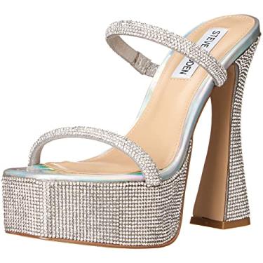 Imagem de Steve Madden Sandália feminina de salto Zayne, Prata, 8.5