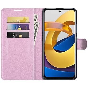 Imagem de Capa Capinha Carteira Para Xiaomi Poco M4 Pro 5g Tela 6.6 Case Couro Flip Wallet 360 (Rosa)