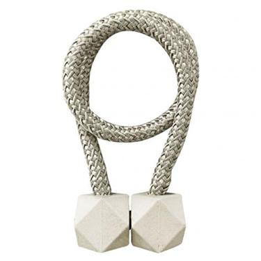 Imagem de Suporte magnético para cortina de poliéster ganchos para fivela de bola clipe para decoração de casa acessórios para amarrar fivela de cortina para ímã poligonal, branco cremoso