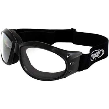 Imagem de Óculos de motocicleta/aviador Global Vision Eyewear vermelho barão armação acolchoada preta com lente transparente