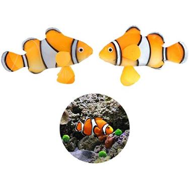 Imagem de Pacote com 2 unidades de molde de água-palhaço flutuante de silicone para decoração de peixes, aquário artificial, água-salgada, peixe, enfeite brilhante XMHF
