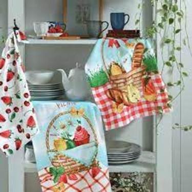 Imagem de Pano De Prato Felpudo Estampado Dohler 45cm X 65cm - Picnic - 1Un