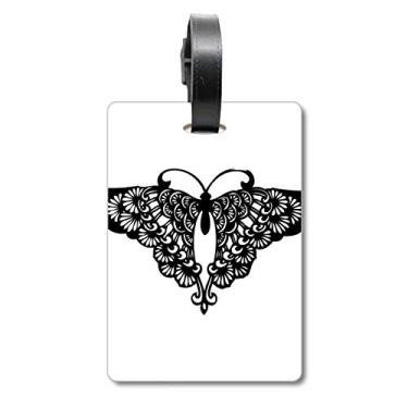 Imagem de Borboleta com contorno de asa de babado, etiqueta de bagagem, cartão de bagagem, etiqueta de pendurar, Multicolorido.