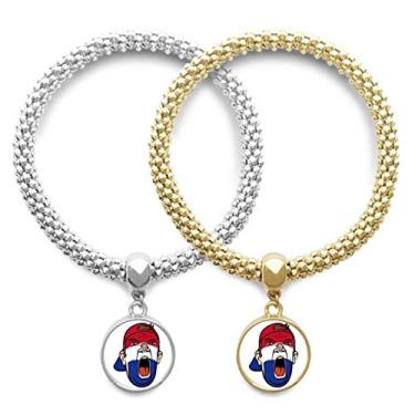 Imagem de DIYthinker Bandeira do Paraguai Facial Maquiagem Cabeça Touca Amante Pulseira Pingente Joias Casal Corrente Presente, NA, Na