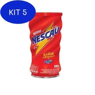 Imagem de Kit 5 Achocolatado Em Pó Nescau Nestlé 370Gr Lata