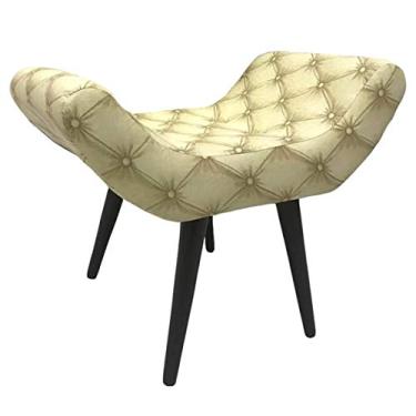 Imagem de Puff Decorativo Elegance Jacquard Capitonê Bege