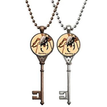 Imagem de OFFbb-USA River Marching Ants Art Deco Presente Fashion Chaveiro Pingente Joias Decoração Casal
