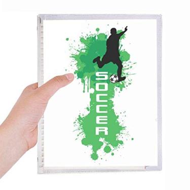 Imagem de Caderno esportivo de futebol com texto de folhas soltas, diário recarregável, artigos de papelaria