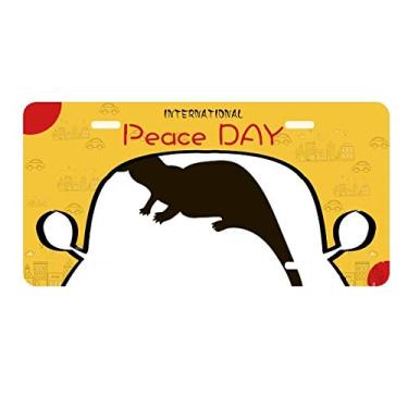 Imagem de DIYthinker Black Seaotter Animal Portrayal Placa de carro Decoração Dia da Paz