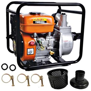 Imagem de Motobomba Autoescorvante Vulcan VMB552 Á Gasolina 163CC 5,5HP Partida Manual Para Abastecimento e Irrigação D`Água