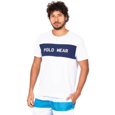 Imagem de Camiseta Masculina Faixa Nautical Polo Wear Branco